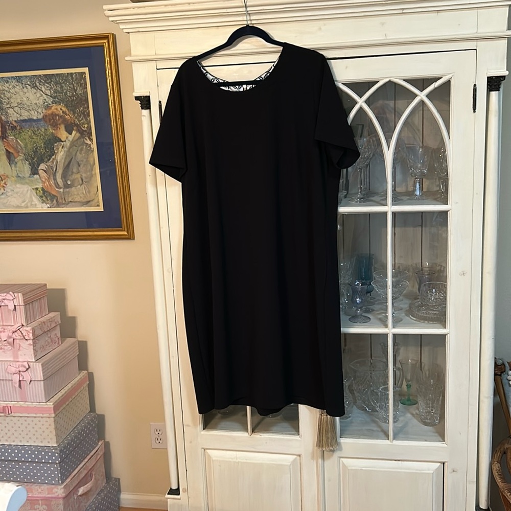Marvelous black dress by Dennis Basso. 24W